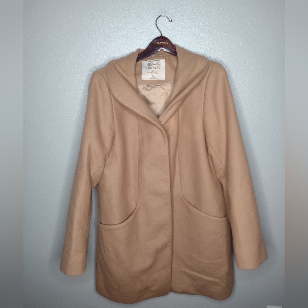 Wilfred Camel Wool Blend Hooded Coat